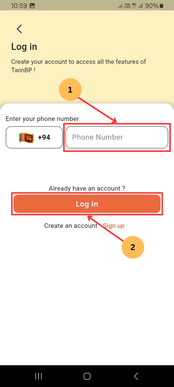 mobile customer sign-in