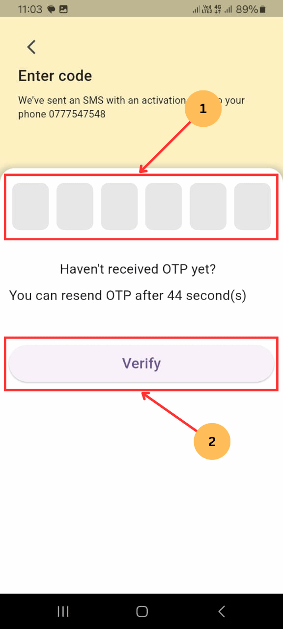 mobile customer sign-in