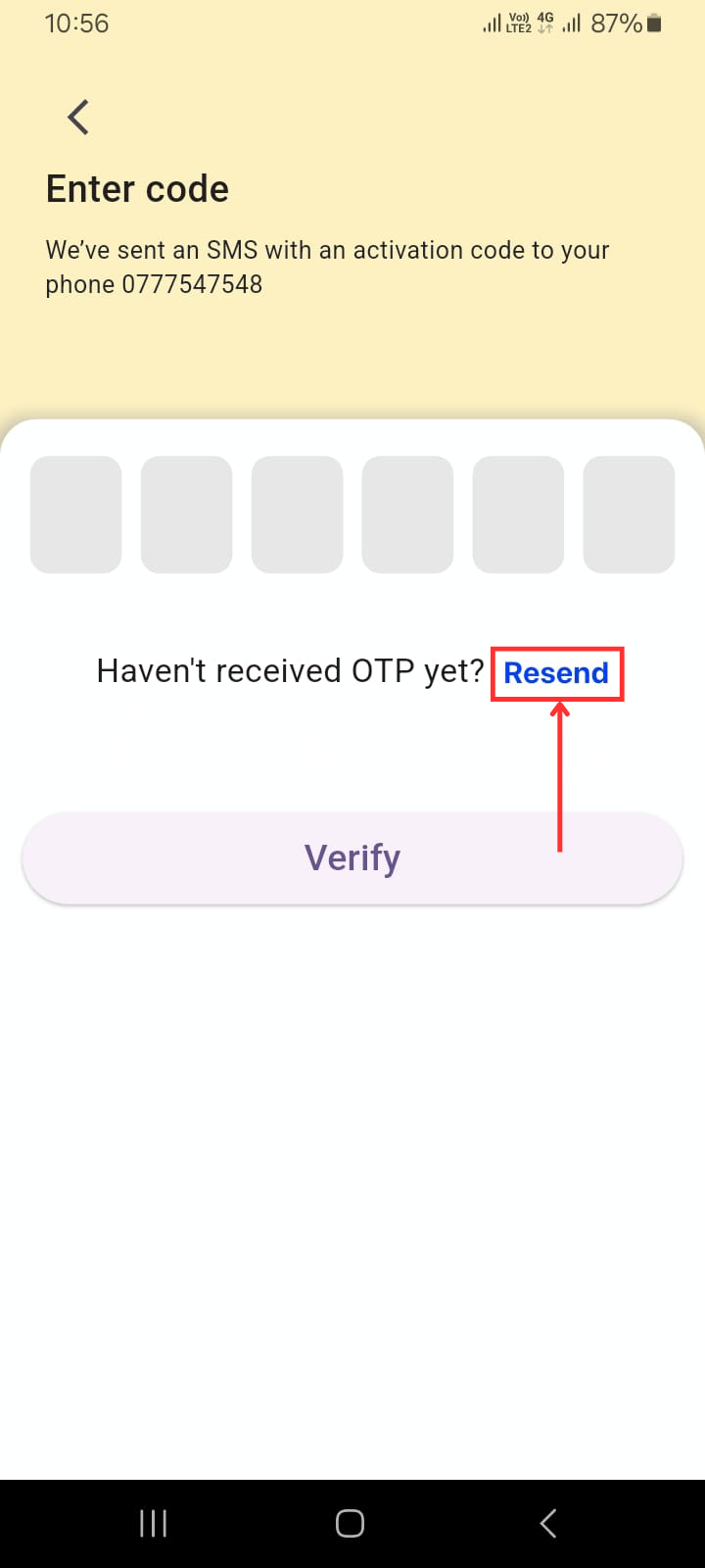 mobile customer sign-in
