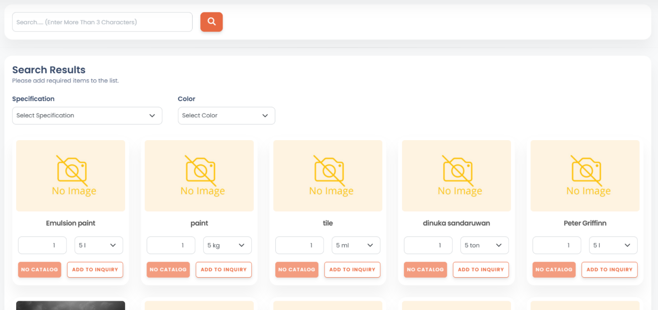 web customer sending inquiries