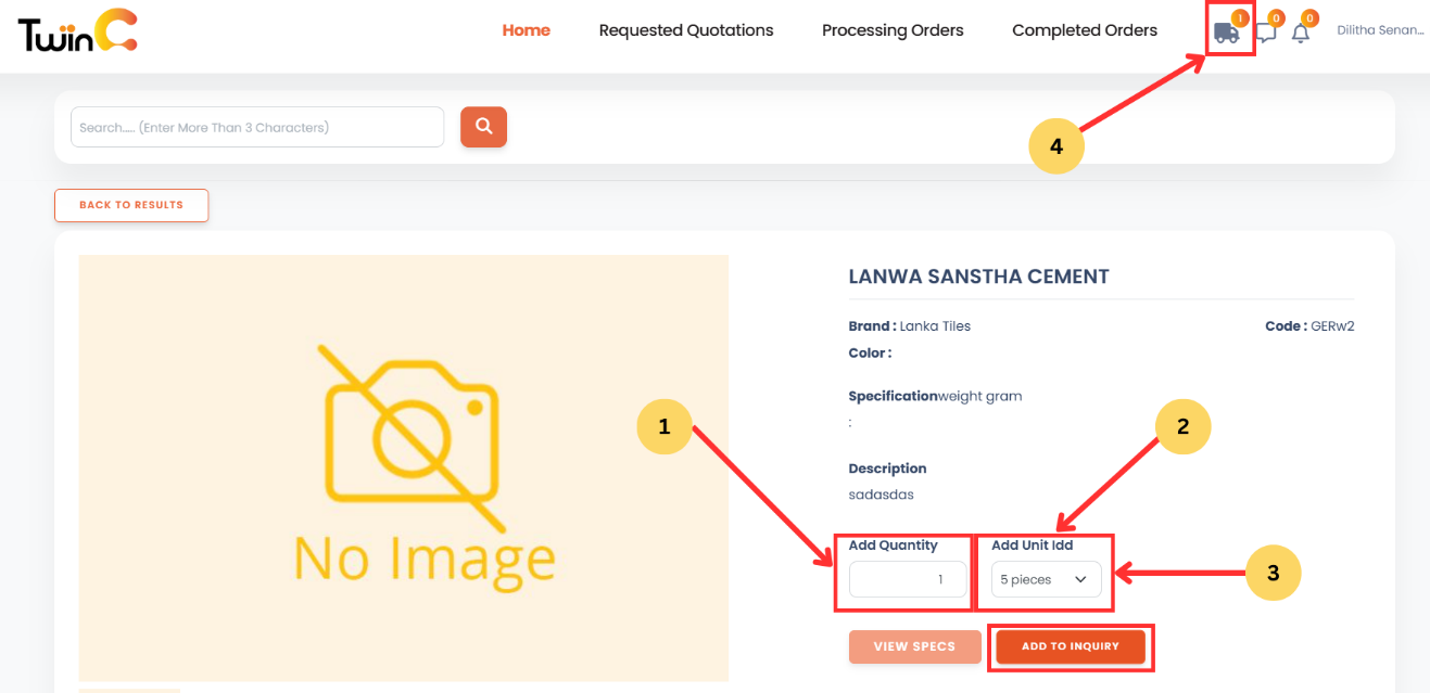 web customer sending inquiries