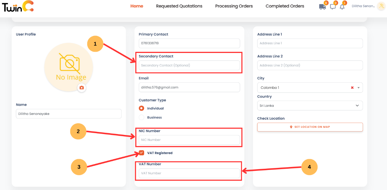 web customer profile