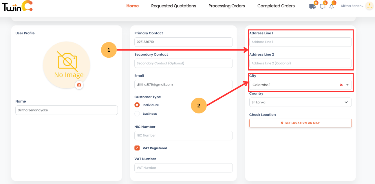 web customer profile