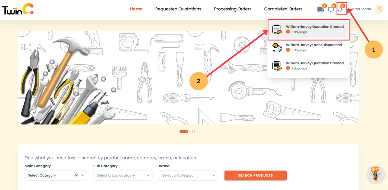 web customer quotation