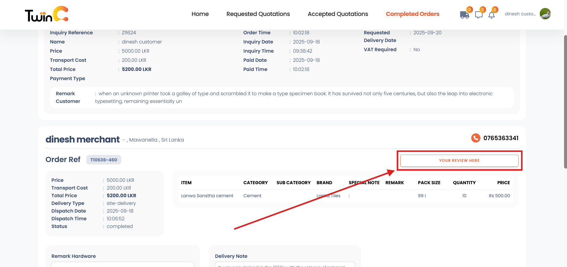 web customer reviews